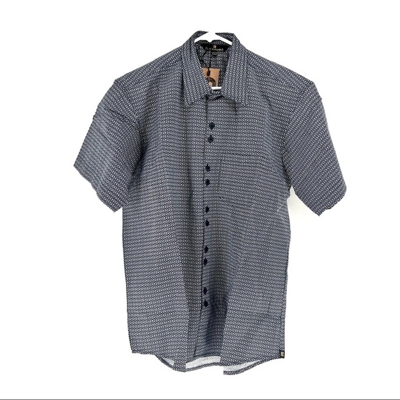 Black Mamba Men's Patterned Short Sleeve Button Down Shirt - Picture 1 of 6
